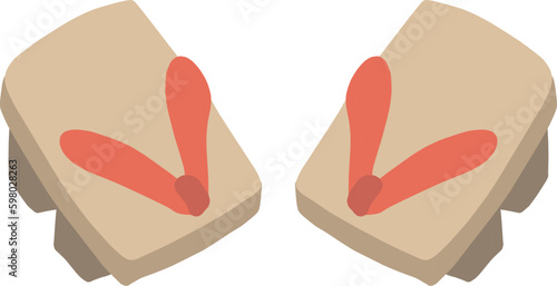 下駄のカラーイラスト