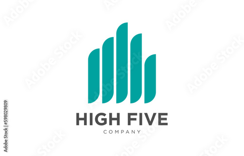 high five abstract building logo template