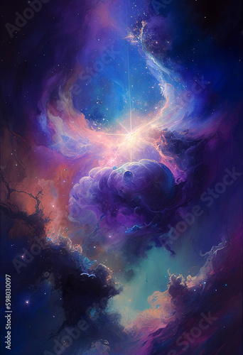 Background from starry galaxy and nebula.. AI Generated
