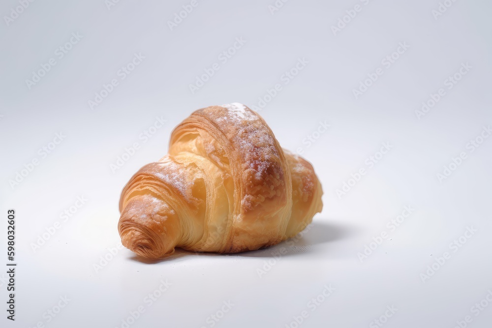 Fresh delicious croissant on a white background