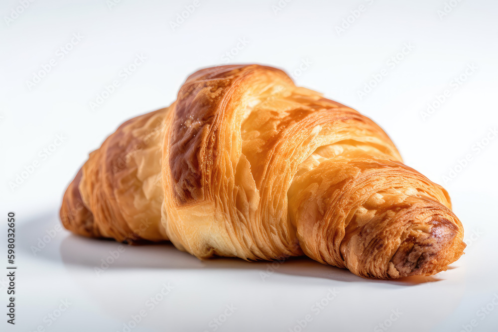 Fresh delicious croissant on a white background Fresh delicious croissant on a white background