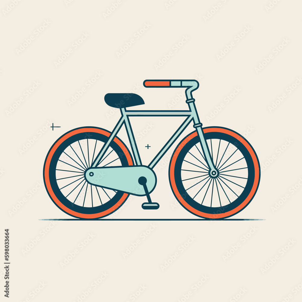 Fototapeta premium Vector Bicycle Retro Illustration