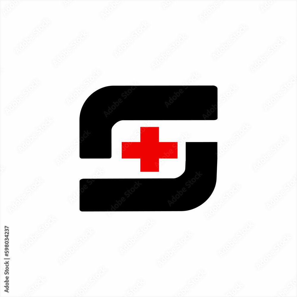 Letter S logo design with a cross. Letter S logo design with a cross.
