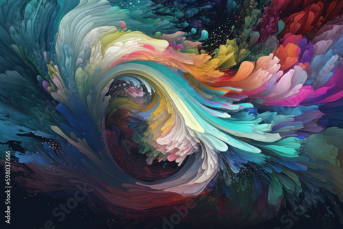 Swirling Vibrant Colors: Mesmerizing Abstract Design