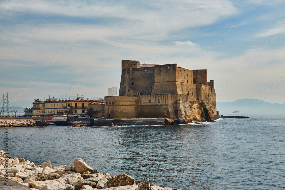 Castel dell'Ovo, Egg Castle a medieval fortress in the bay of Naples