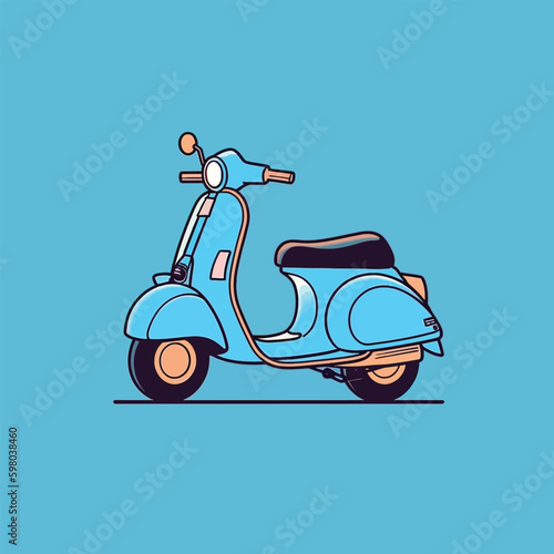 Vector scooter Retro Illustration