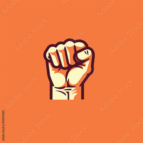 Cute fist mascot vector cartoon style