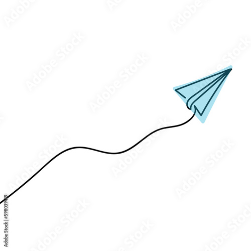 Paper plane made of line drawing