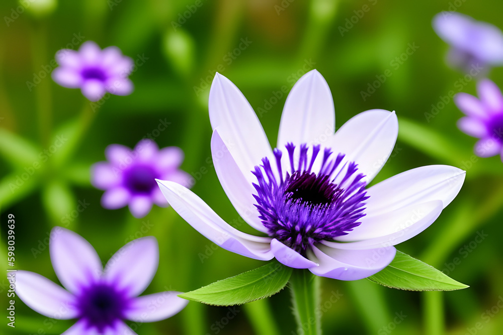 Closeup of purple wild flower on white background Closeup of purple wild flower on white background