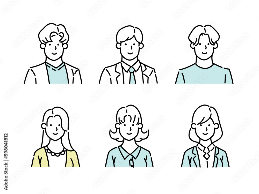 business person working in company avatar icon set illustration business person working in company avatar icon set illustration
