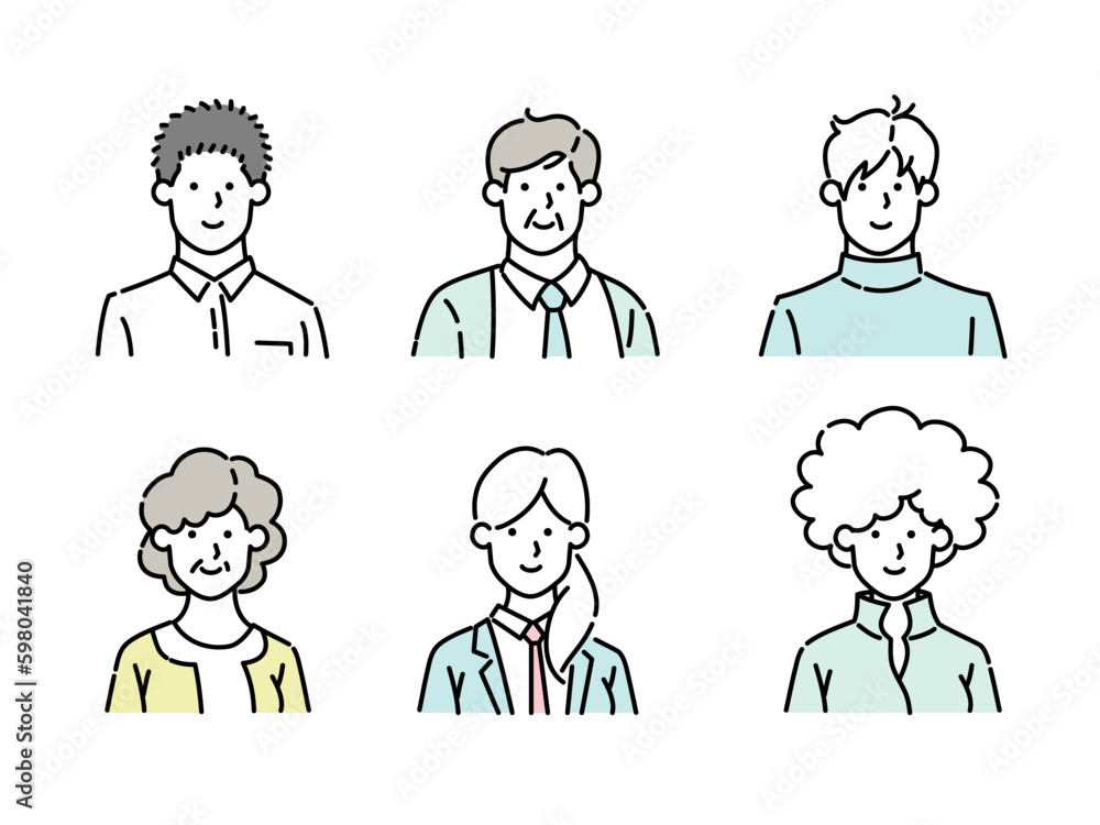 business person working in company avatar icon set illustration business person working in company avatar icon set illustration