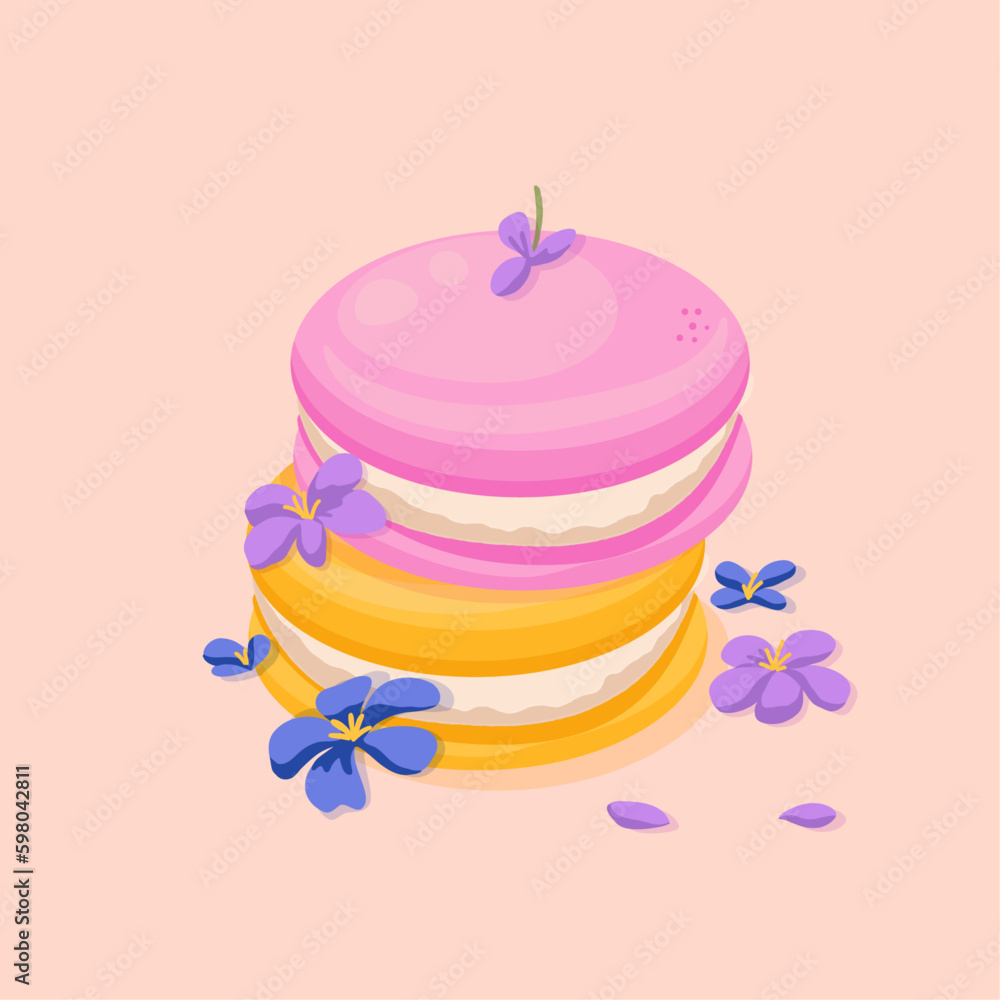 Set of delicious, sweet macarons Set of delicious, sweet macarons
