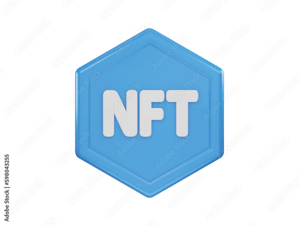 nft blockchain icon 3d rendering vector illustration nft blockchain icon 3d rendering vector illustration