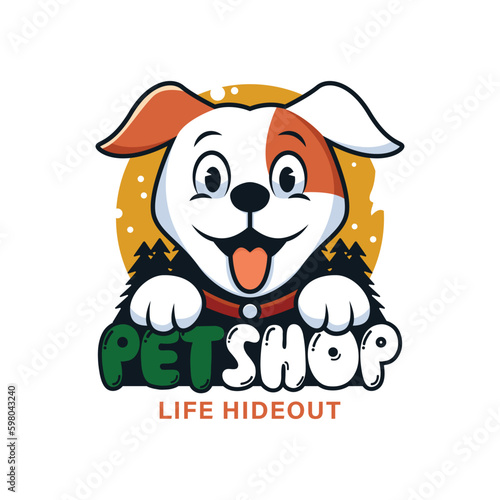 dog character logo, logo premium petshop template.