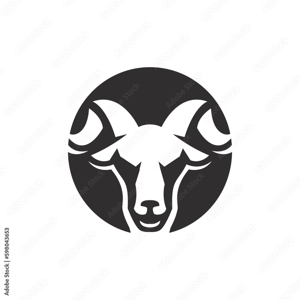 Fototapeta premium goat head vector logo icon illustration