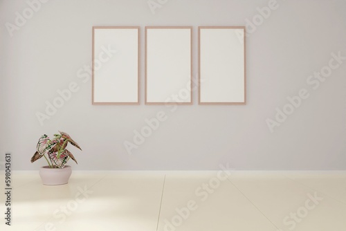 Photo frame mock up 3d rendering