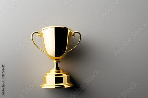 Golden trophy isolated on white background