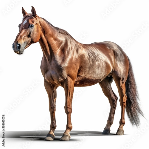 Horse isolated on white background (Generative AI)