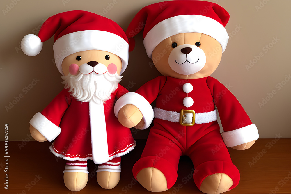 Oso de peluche vestido de Santa Claus