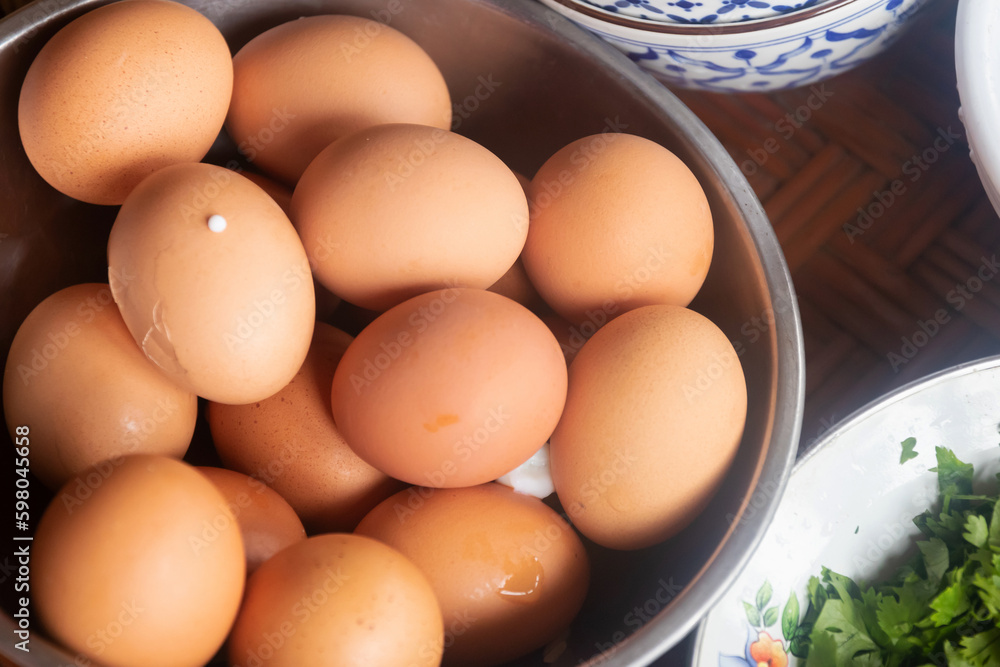 Boiled eggs for rice congee and breakfast; healthy and easy meal. Boiled eggs for rice congee and breakfast; healthy and easy meal.