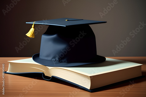 Graduation hat on top of a book