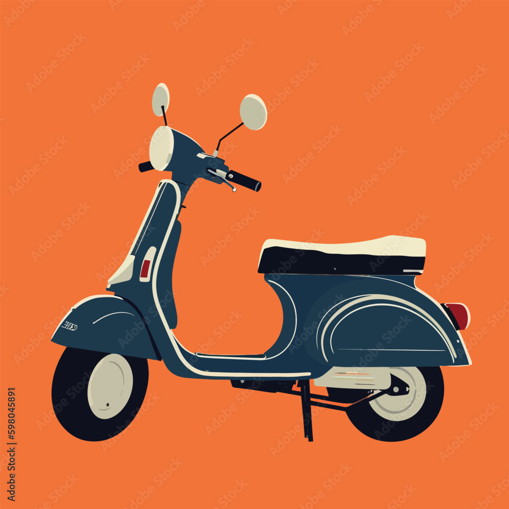 Vector scooter Retro Illustration
