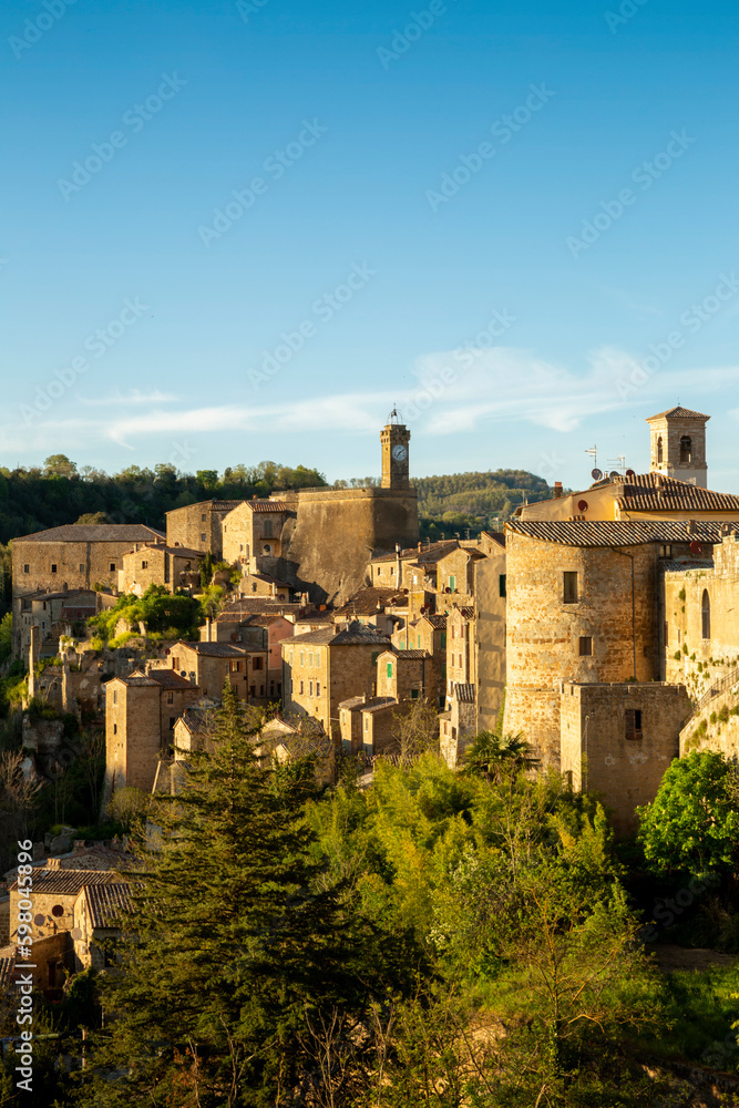 Sorano town in Tuscany, Italy