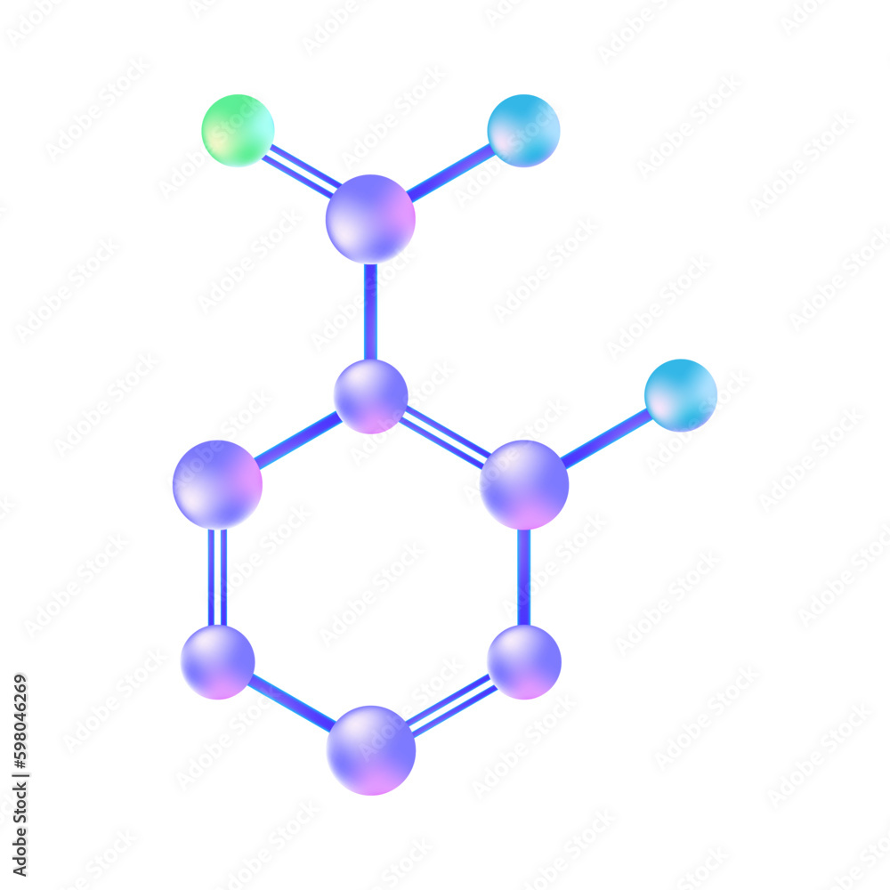 Salicylic Acid or BHA Chemical Illustration on Isolated Background Salicylic Acid or BHA Chemical Illustration on Isolated Background