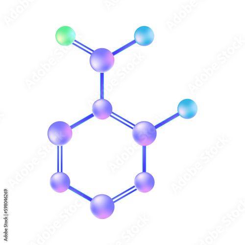 Salicylic Acid or BHA Chemical Illustration on Isolated Background
