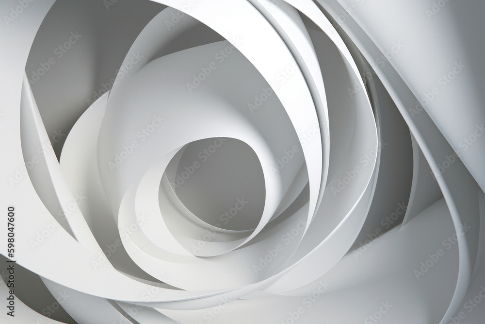 Fototapeta premium Minimalist Abstract White Curves Background Design