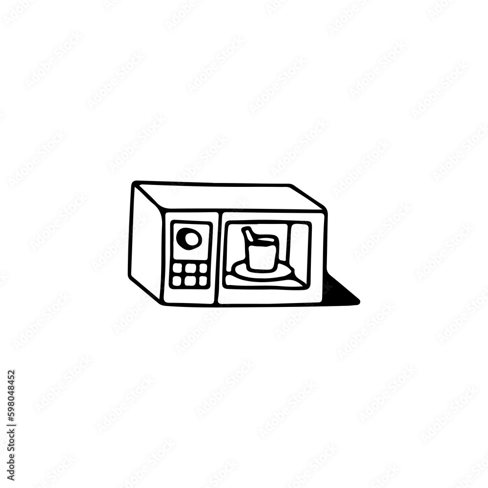 vector illustration doodle microwave concept vector illustration doodle microwave concept