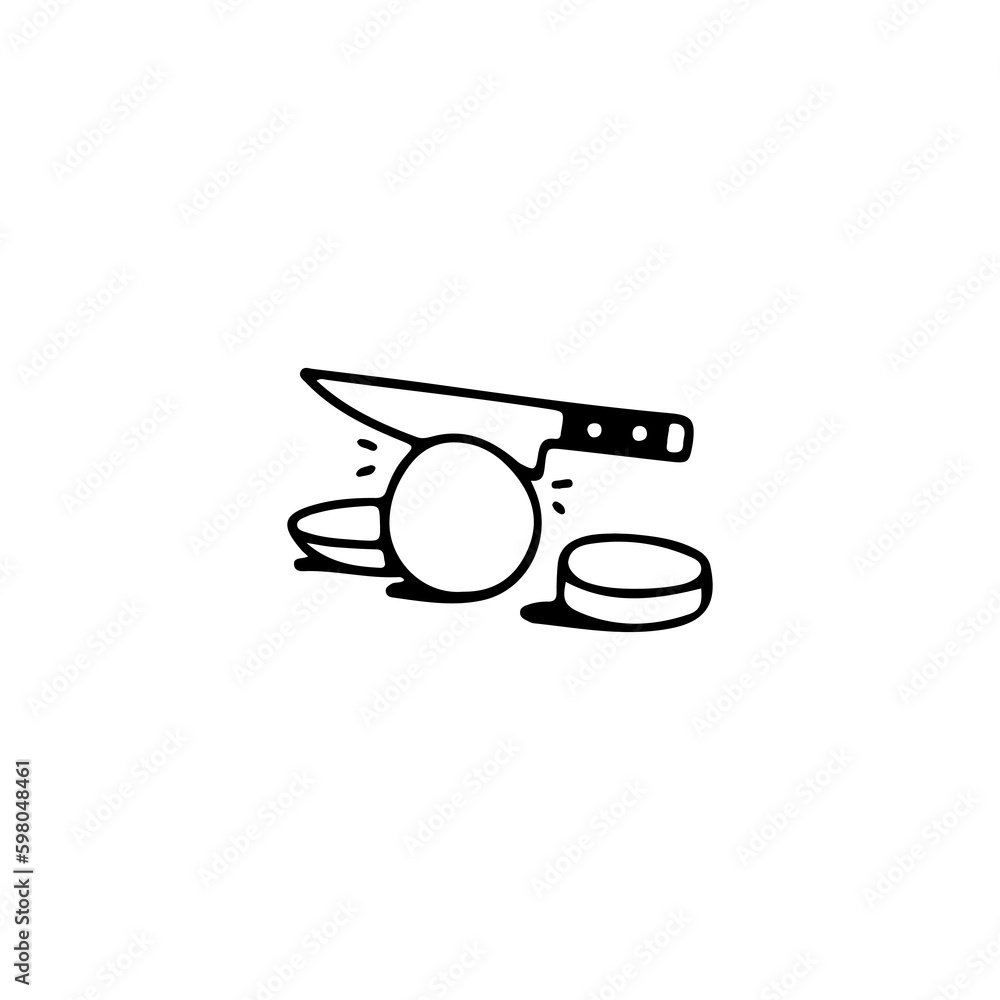 knife cutter doodle illustration vector