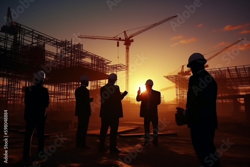 Business Meeting on Construction Site