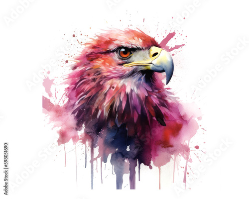 eagle portrait watercolor