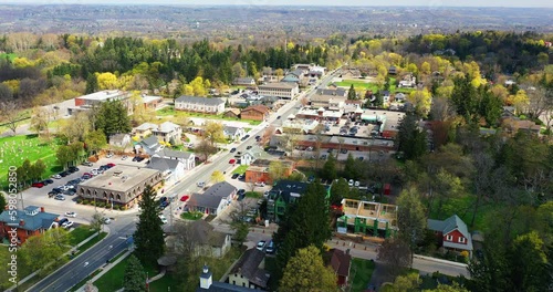 Aerial hyperlapse view of Ancaster, Ontario, Canada in spring 4K photo