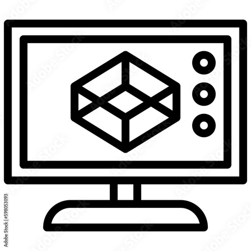 3d line icon,linear,outline,graphic,illustration