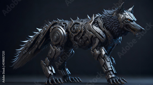 Metal Robotic Wolf