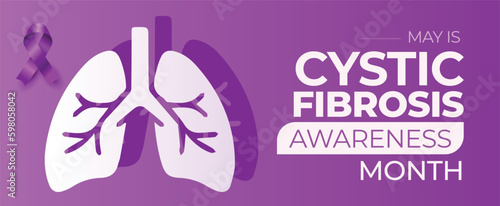 Cystic Fibrosis Awareness Month. Observed in May. Vector banner. photo