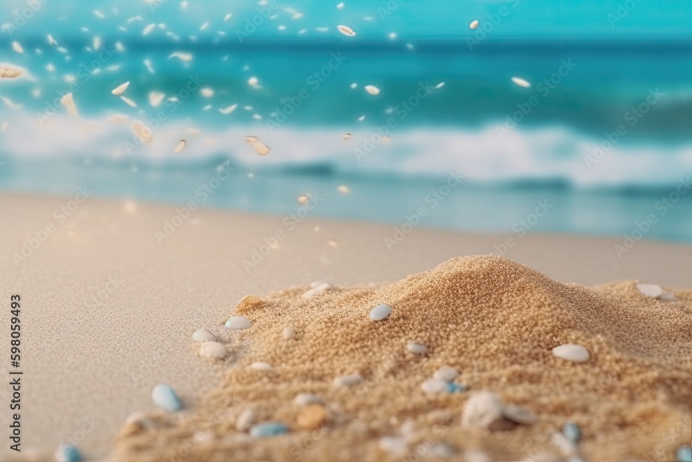sand dune on a beach with blue sky in the background. Generative AI Generative AI sand dune on a beach with blue sky in the background. Generative AI Generative AI