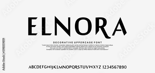 Elegant Font Uppercase Lowercase and Number. Classic Lettering Minimal Fashion Designs. Typography modern serif fonts regular decorative vintage concept. vector illustration