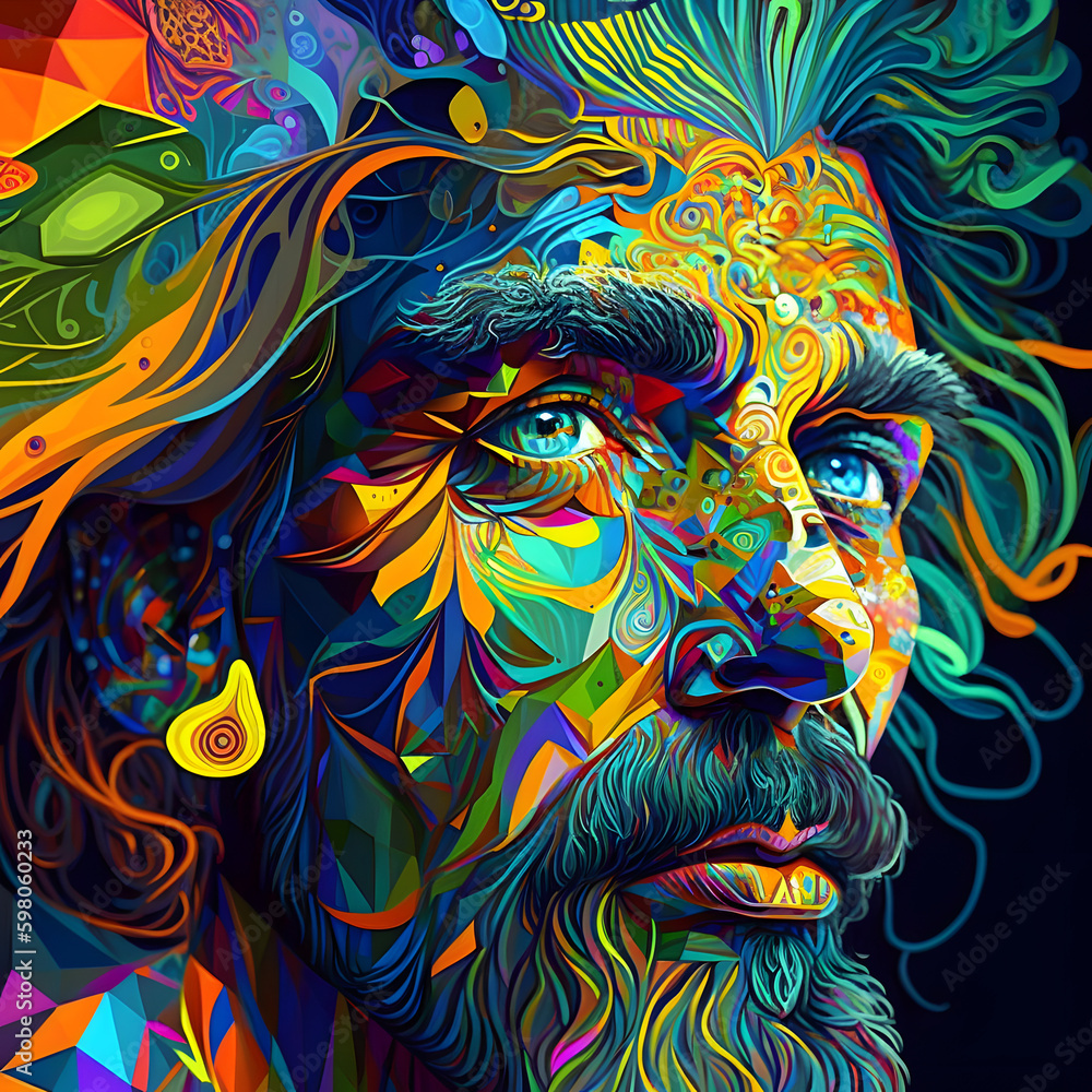 psychedelic portrait of a man 