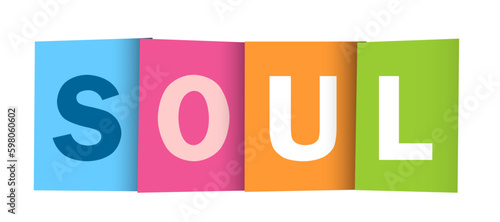SOUL colorful vector typography banner