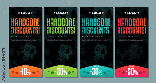 Cursed skull sale vertical leaflet templates. eps10