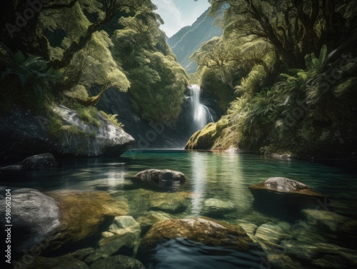 Fiordland National Park Waterfall  A Majestic Natural Wonder