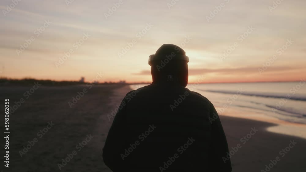 training of a boxer by the beach at sunrise training of a boxer by the beach at sunrise