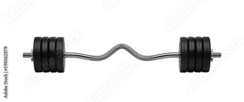 Obraz na płótnie Studio shot of a metal barbell isolated on white background. w salonie