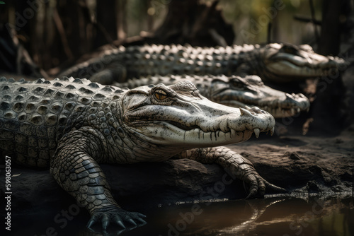 Crocodile  Crocodiles Group  Wild life  Wild Animals  Safari  Animal  Made by AI  AI generated  Artificial intelligence  