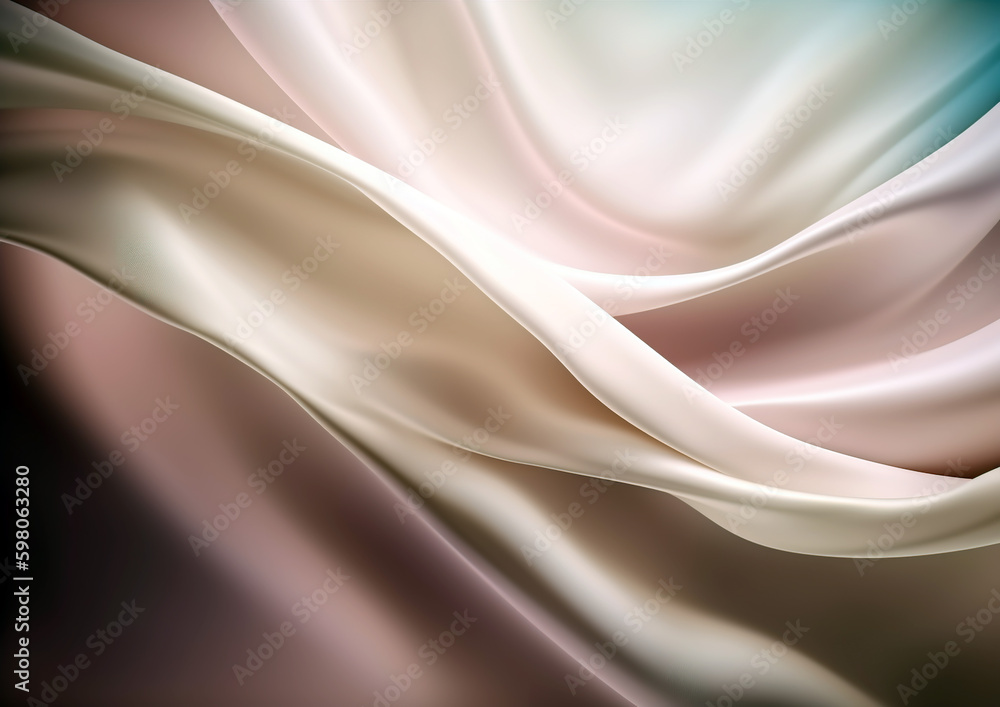 Modern wavy silk abstract background in many colors. Wavy silk material for background. Additional wallpaper, background or web in 3D design. Illustration generated by AI Modern wavy silk abstract background in many colors. Wavy silk material for background. Additional wallpaper, background or web in 3D design. Illustration generated by AI