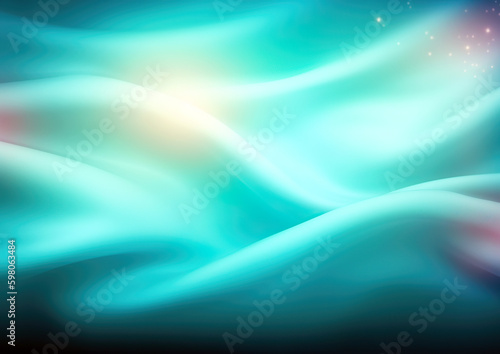 Modern wavy silk abstract background in many colors. Wavy silk material for background. Additional wallpaper, background or web in 3D design. Illustration generated by AI