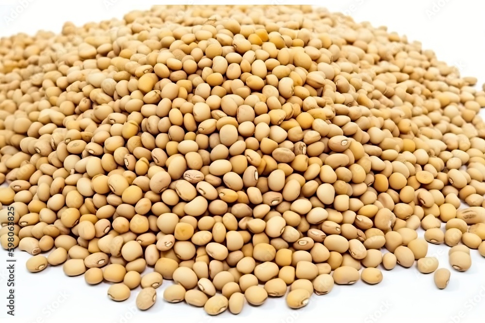 heap of chickpeas on a plain white background. Generative AI Generative AI heap of chickpeas on a plain white background. Generative AI Generative AI